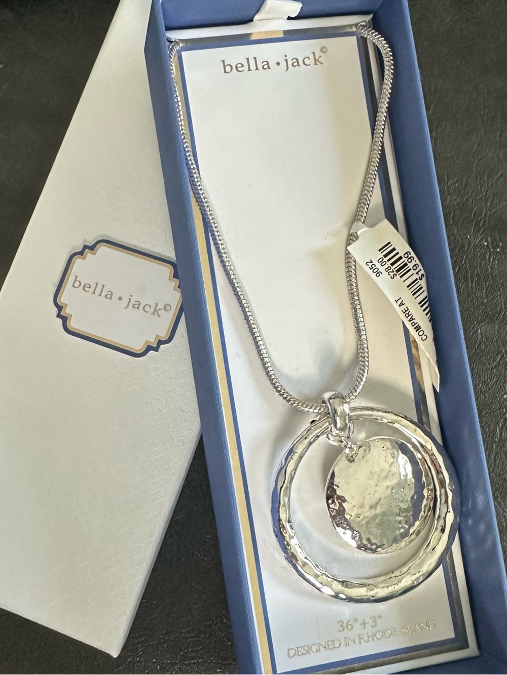 Bella Jack Silver Double Circle Pendant Necklace